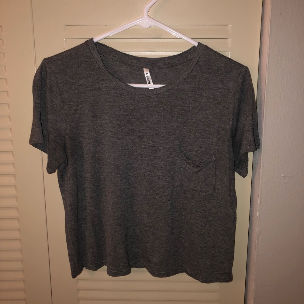 Gray crop top